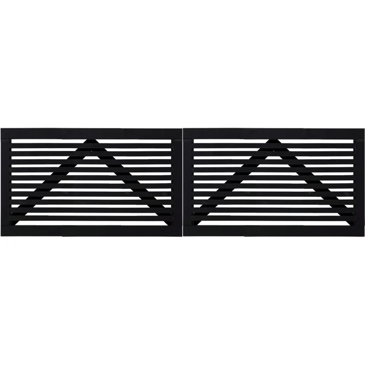 PLUS Zaundoppeltür Tokyo Doppeltor, 300 x 90 cm, FSC®-zertifiziert, schwarz RAL 9005