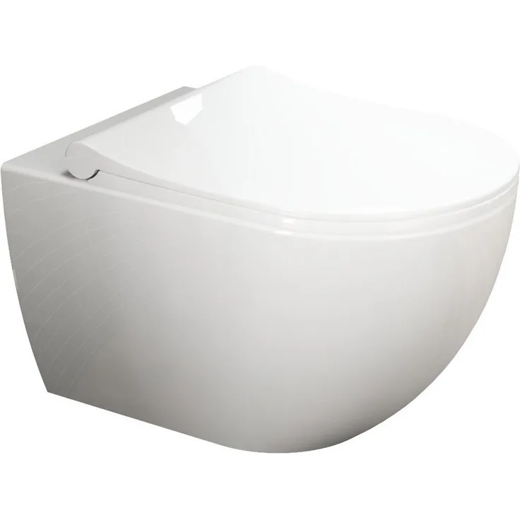 Aqua Bagno Tiefspül-WC Tiefspüler Softclose Hänge-WC Tiefspüler, wandhängend, Abgang waagerecht, Sanitärkeramik