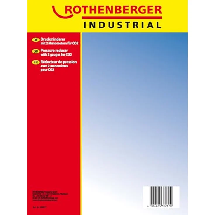 ROTHENBERGER Druckminderer 530217, für Argon/CO2 Schutzgas, mit 2 Manometern und Absperrventil, deutscher Standardanschluss W 21,8 x 1/14" – Bild 2