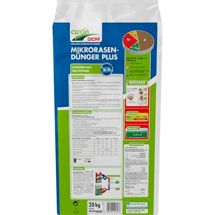 CUXIN DCM Mikrorasen-Dünger Plus, 20 kg – Bild 2