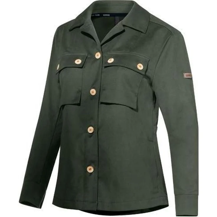 Uvex Sports Arbeitsjacke Kollektion 26, nachhaltige Business-Jacke aus 100% bio-basierten Materialien, grün-olive, Größe M