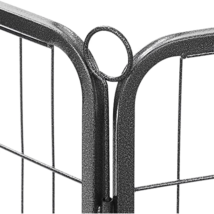 Feandrea Welpenauslauf, transportabel, 122 x 80 x 70 cm, grau - Hochwertiges Metall, abgerundete Ecken, 2 Türriegel, Bodengleiter, vielseitig einsetzbar – Bild 5
