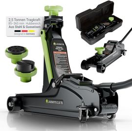 Juskys Hydraulischer Wagenheber bis 2,5 Tonnen mit Zubehör und Handschuhen