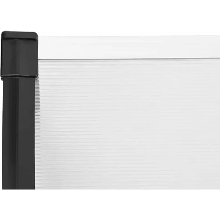 vidaXL Türvordach Schwarz und Transparent 297,5x90 cm Polycarbonat, Wetterfest und Korrosionsbeständig – Bild 5