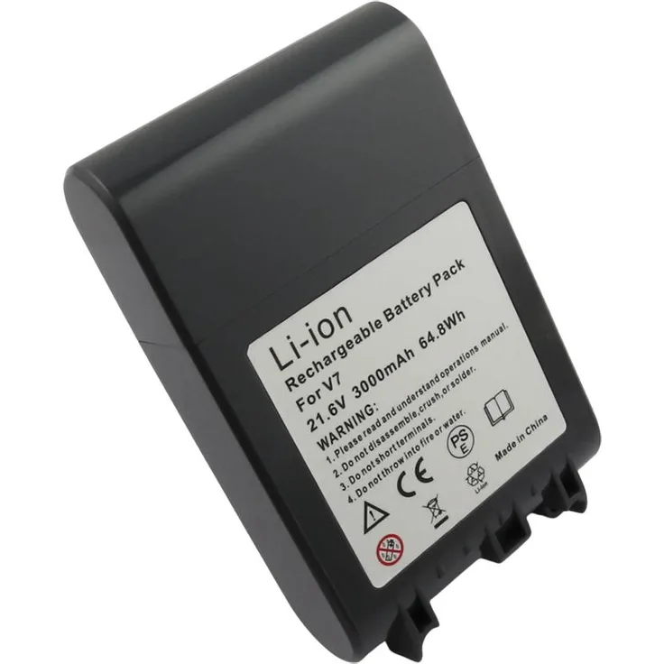 Avizar Ersatzakku BAT-31344 für Dyson V7, 21,6 V 3000 mAh Li-Ion, Schwarz