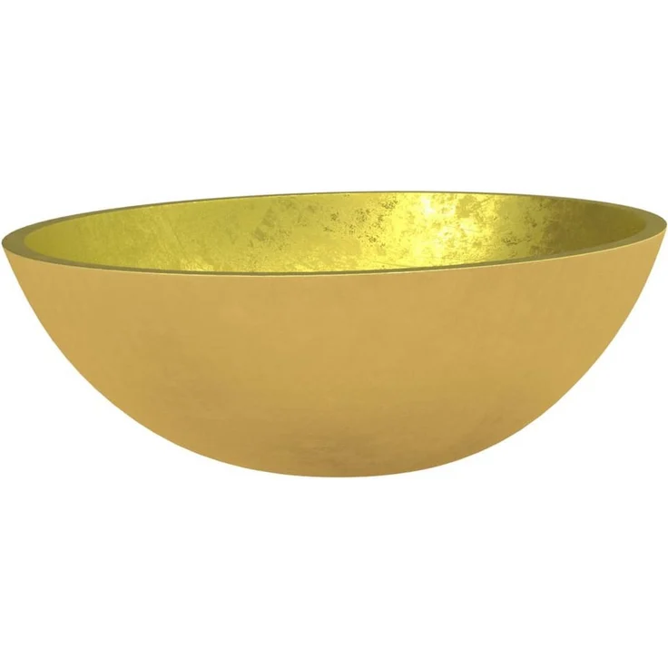 vidaXL Waschbecken aus Glas 50x37x14 cm Gold - Langlebiges Material, Modernes Design, Breite Anwendung