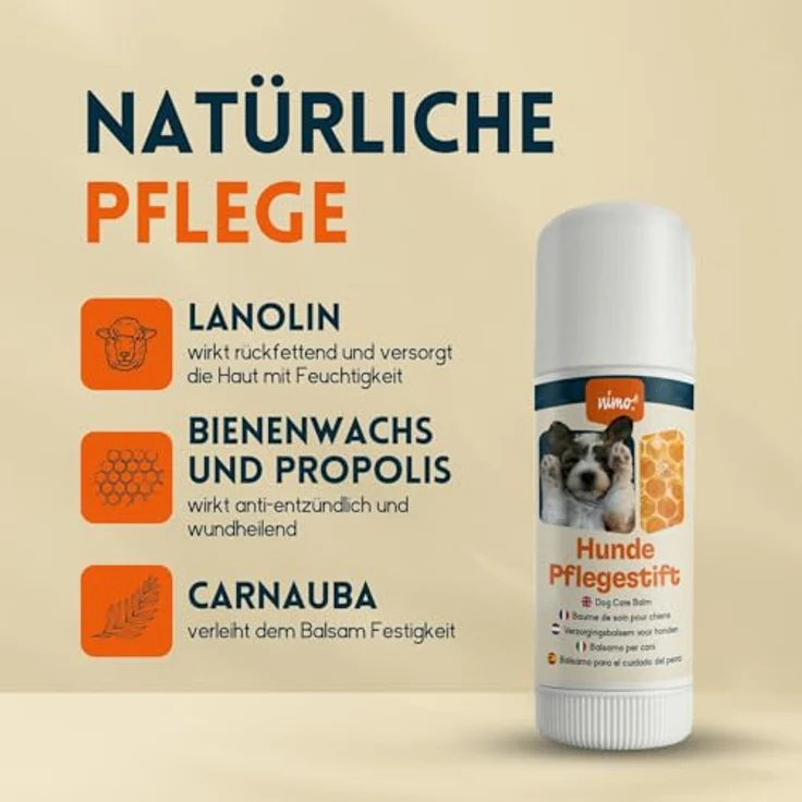 nimo Pfotenpflege Hunde Pflegestift, 40 ml, Propolis-Formel für empfindliche Ohren und Nasen, schnelle Anwendung – Bild 5