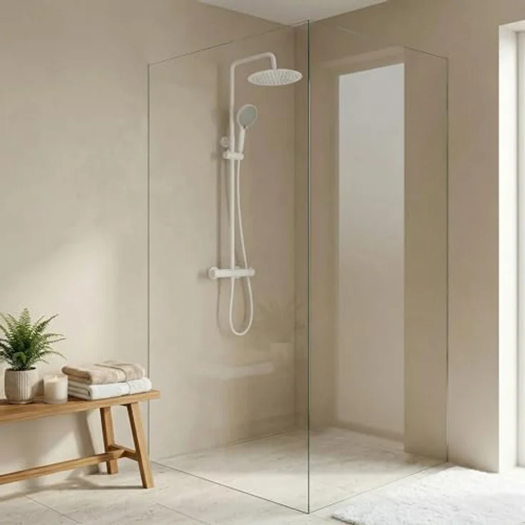 wohnwerk.idee Duschsystem Regendusche Set, Duscharmatur mit Handbrause und Thermostat, höhenverstellbar, keine Wannenauslauf – Bild 3