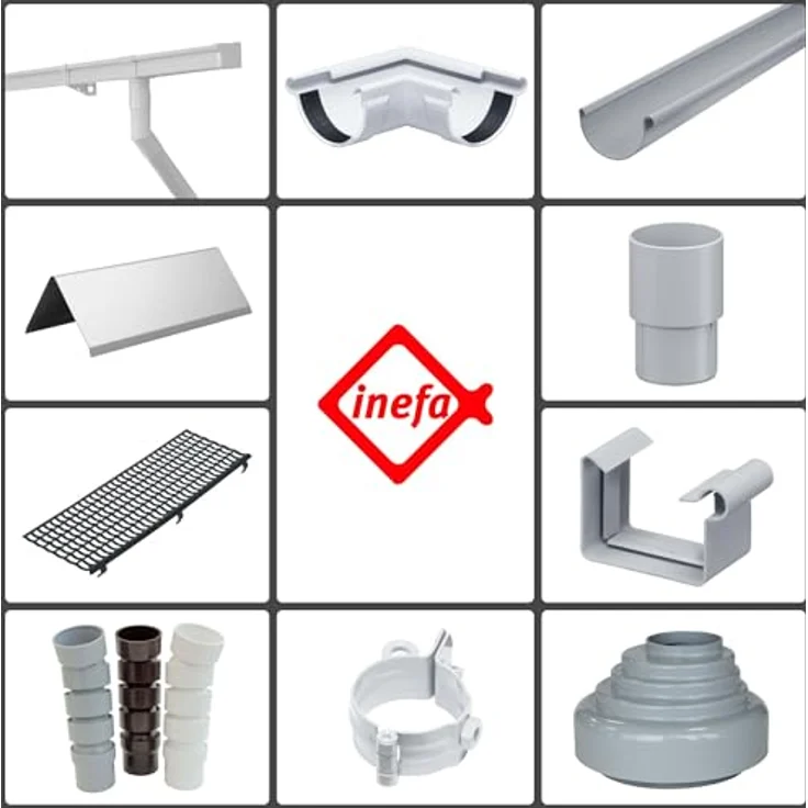 INEFA Regensammler für Fallrohr, PVC DN75 / 75mm Grau, witterungsbeständige Wasserklappe für Regenfallrohr, Made in Germany – Bild 5