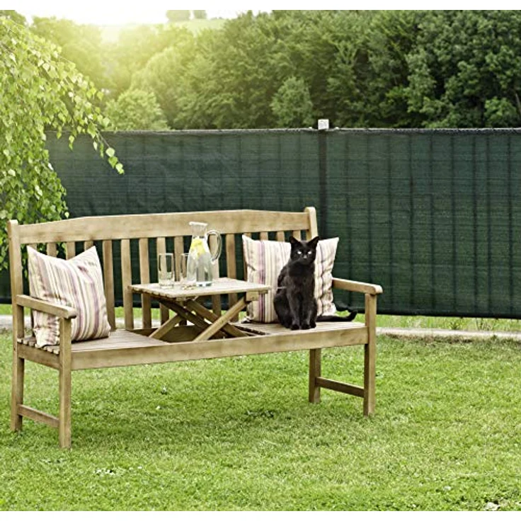 Windhager Zaunblende Screenex ECO, Sichtschutznetz für Garten und Balkon, inkl. Befestigungsschnur, grün, 1 x 25m, 150 g/m² – Bild 2