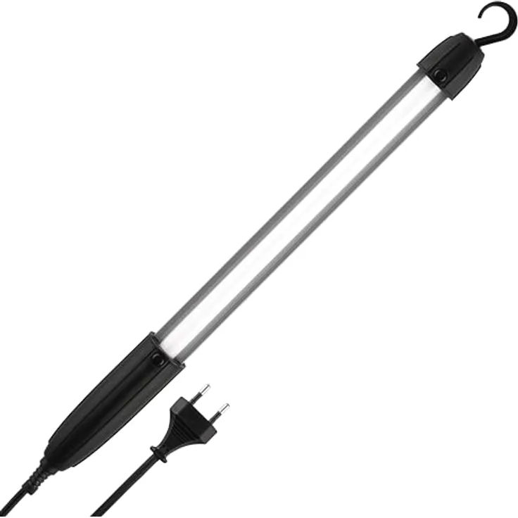 REV Handlampe - Werkstattlampe mit Aufhängehaken, 5m Kabel, 5W, 400lm, IP20, schwarz