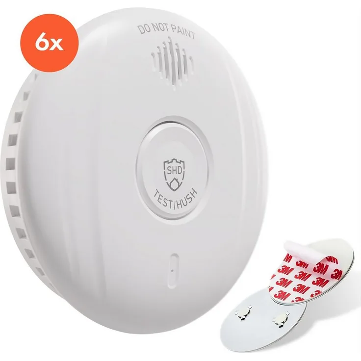 ONECONCEPT Rauchmelder DOF Pro10 Rauchmelder (Sensor Magnethalterung 10 Jahre Set batterie61 set) - 6er Set Mini-Rauchmelder mit Magnethalterung, 85 dB Warnsignal, bis zu 10 Jahre Batterielaufzeit - Preisvergleich
