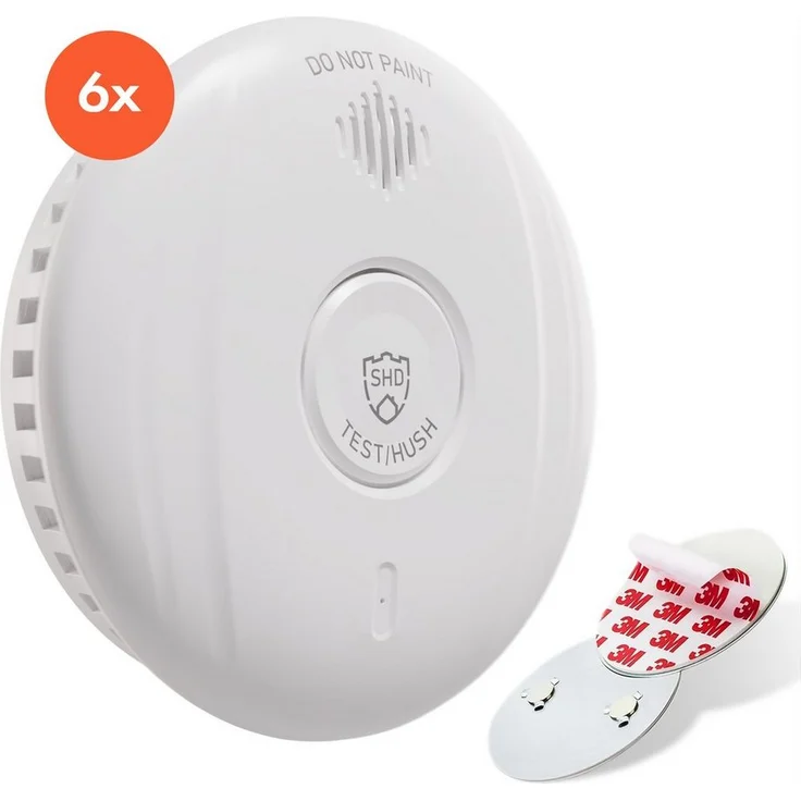 ONECONCEPT Rauchmelder DOF Pro10 Rauchmelder (Sensor Magnethalterung 10 Jahre Set batterie61 set) - 6er Set Mini-Rauchmelder mit Magnethalterung, 85 dB Warnsignal, bis zu 10 Jahre Batterielaufzeit - Preisvergleich – Bild 1