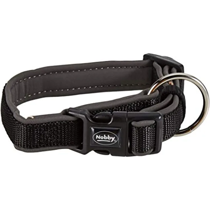 Nobby Halsband Classic Preno, schwarz / grau L: 25-35 cm, B: 15/20 mm, 1 Stück