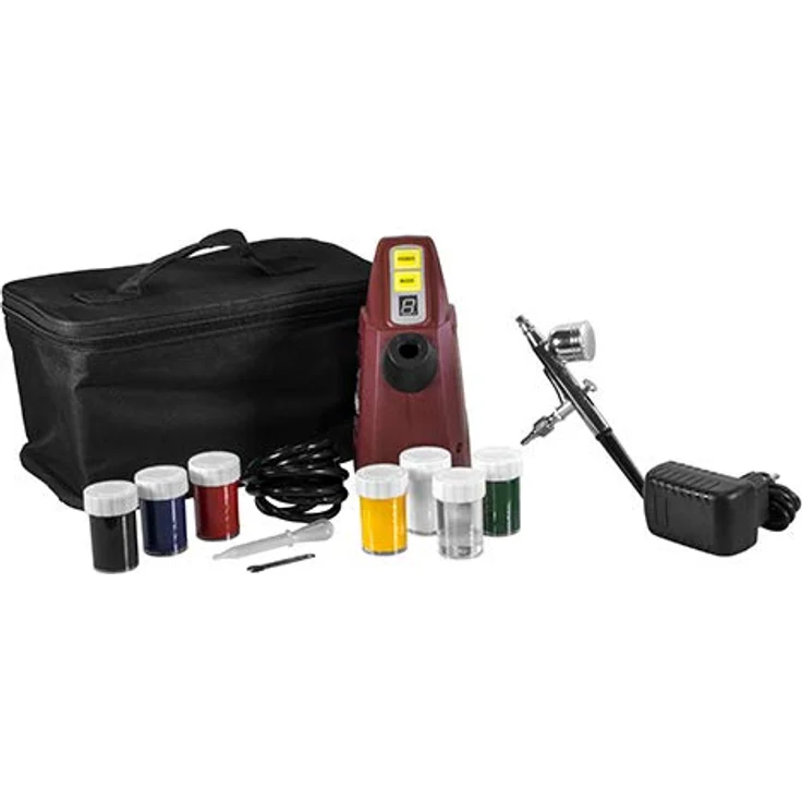 Mauk Airbrush Set Mini Double Action inkl. Tragetasche und Zubehör – Bild 3