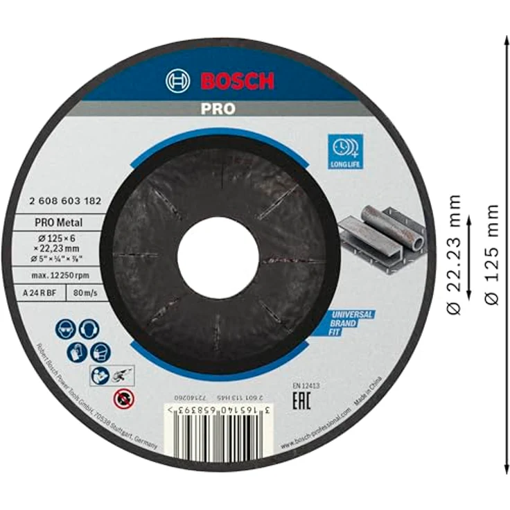 Bosch Professional 2608603182 Schruppscheibe für Metall gekröpft 125x6mm, Gr, 125 mm – Bild 2