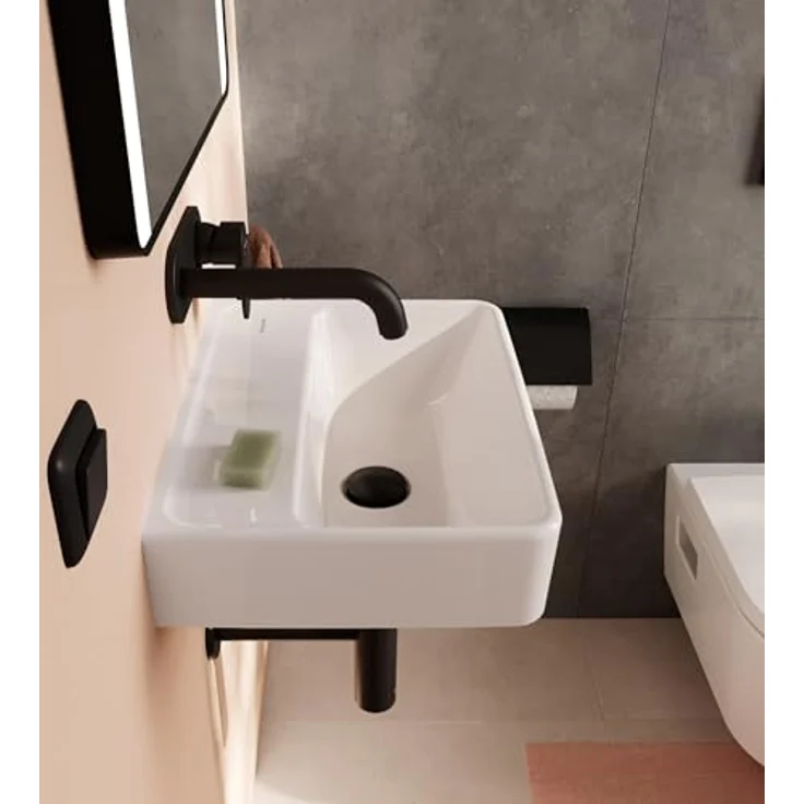 hansgrohe Xanuia Q Handwaschbecken, ohne Hahnloch, mit Überlauf, 450x340mm, weiss, Keramik – Bild 8