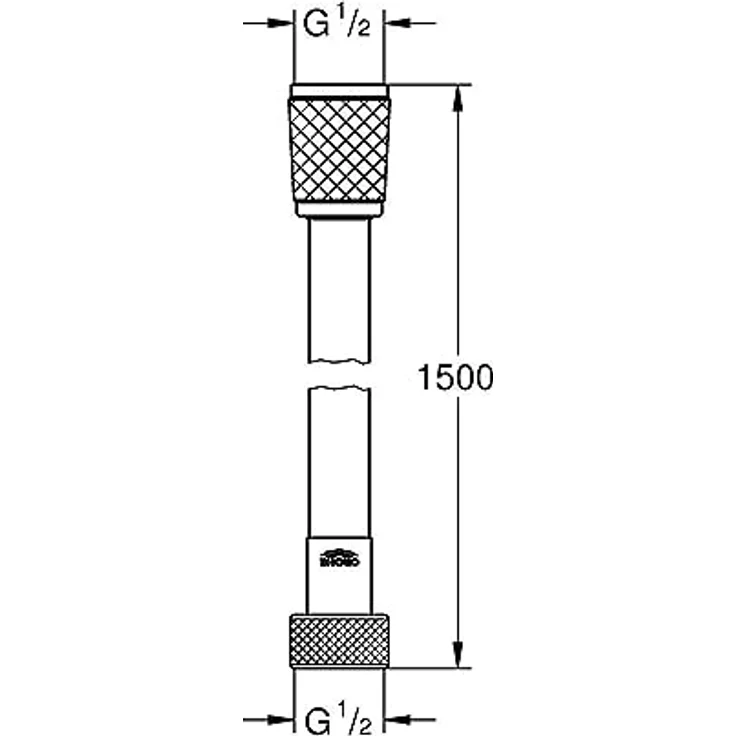 Grohe Relexaflex Brauseschlauch 1500 mm, chrom - Türklinkenkorrektur, AntiFold knickfest, Druck- und Hitzebeständig – Bild 3