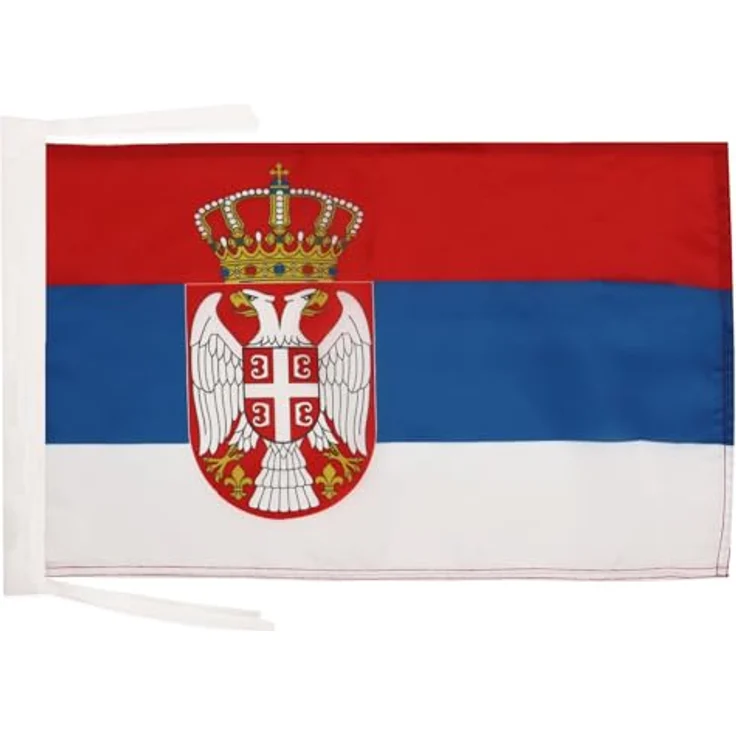 AZ FLAG Flagge Serbien 45x30 cm, Polyester 100D mit verstärkten Ecken und Kordeln für Innen & Außen – Bild 1