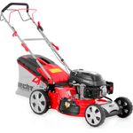 HECHT 551 SX Rasenmäher Benzin mit Antrieb 51 cm Schnittbreite 5in1 5,5PS Mulchkit 65L Fangkorb Getränkehalter, Schwarz