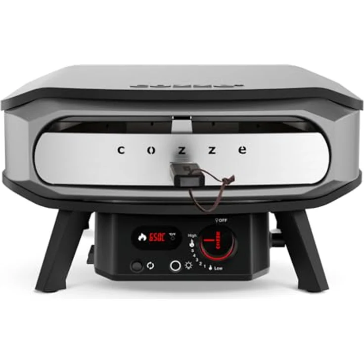 COZZE Gas-Pizzaofen Premium Rotate 42 cm, 8 kW, drehbarer Pizzastein, Temperaturen bis 500°C, große Grillfläche 42.5 x 42.5 cm – Bild 2