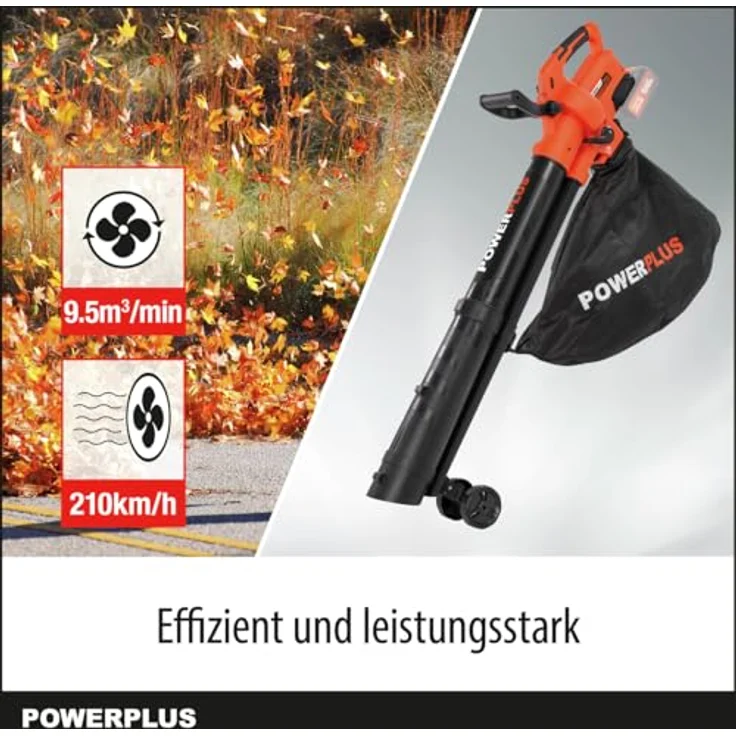 Powerplus Dual Power POWDPG75270 Akku Laubbläser - 40V - Blasen / Saugen / Zerkleinern - 45 L Auffangbeutel - 15:1 Volumenreduzierung – Bild 4