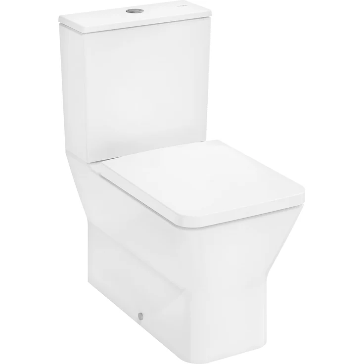 hansgrohe EluPura Original Q Stand-WC Set, 365x640mm, spülrandlos mit AquaChannel Flush, Spülkasten und WC-Sitz, glänzendes Weiß
