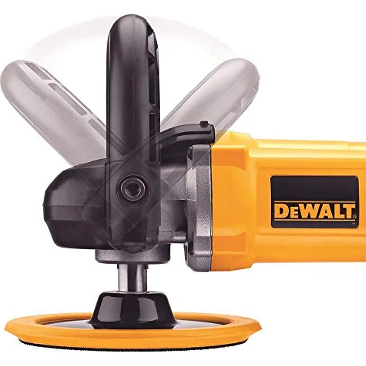 DeWalt 150mm & 180mm Polierer-Poliergerät (variable Geschwindigkeitseinstellung, leise & vibrationsarm, inkl. Gummischleifteller, Seitenzusatzhandgriff, zwei Polierhauben, Bügelhandgriff), DWP849X – Bild 7