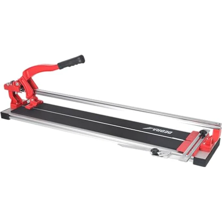 DEDRA Fliesenschneider, manuelle Fliesenschneidmaschine 800 mm, mit kugelgelagertem Schneiderad und stabiler Aluminium-Konstruktion, gummierte Arbeitsplatte, Wassergekühltes Schneidsystem – Bild 1