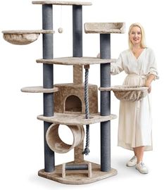 HAPPYPET Großer Kratzbaum Stabil 'Parker' (171 cm hoch)