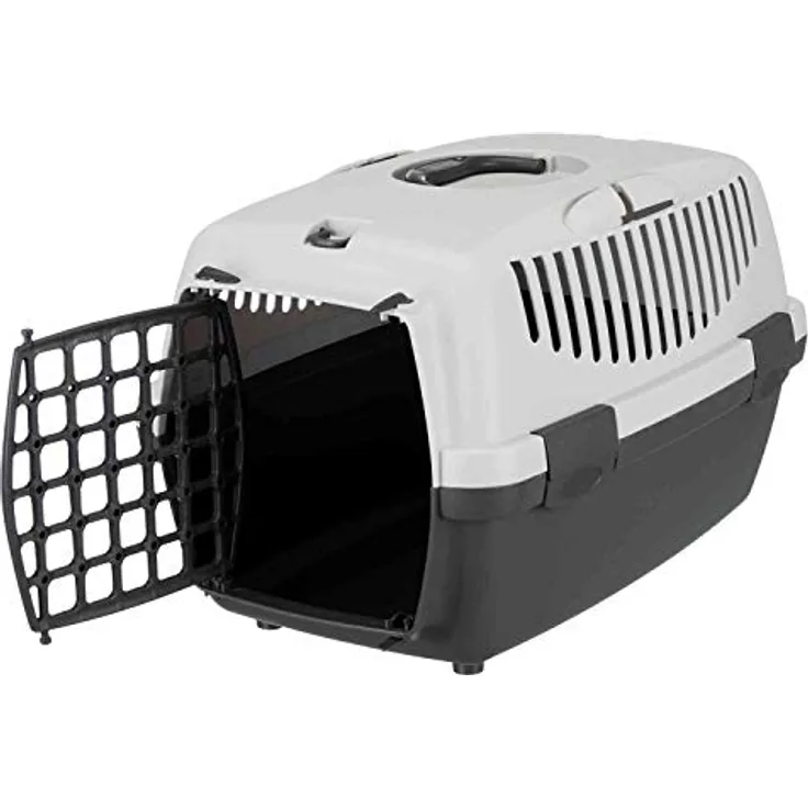 Stefanplast Tiertransportbox Gulliver in grau bis 6,50 kg, 48 x 32 x 97 cm, für Hunde, Katzen & Kleintiere, teilbar, robustes Kunststoffmaterial, elegantes Design