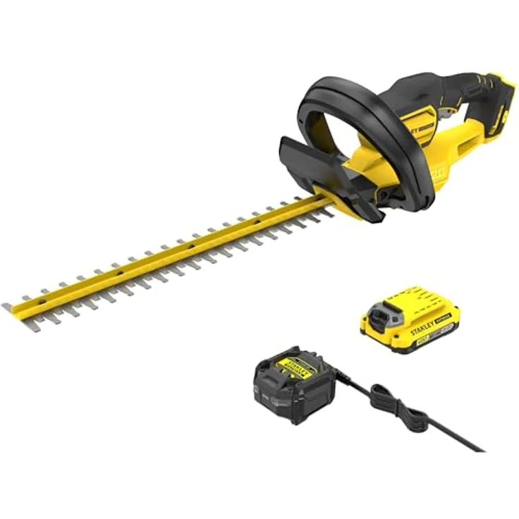 STANLEY FATMAX V20 Akku-Heckenschere SFMCHT650D1-QW, 50 cm Schwertlänge, 19 mm Schnittstärke, inkl. 2.0Ah Akku & Ladegerät, Bügelhandgriff, Messer-Schnellstopp – Bild 1