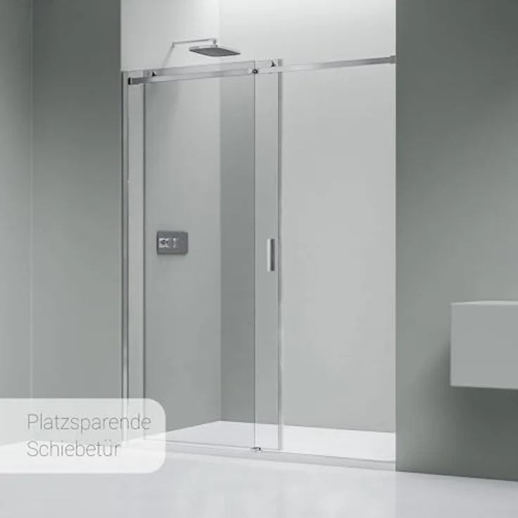 Bernstein Nischendusche NT806 FLEX, Schiebetür mit 8mm ESG-Klarglas und Nano-Beschichtung, Chrom, 110cm – Bild 6