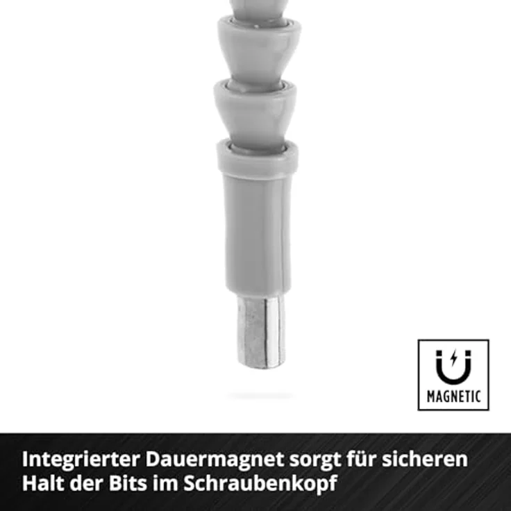 Einhell 133115 Bit-Set 11teilig, Schlitz, PH, PZ, T-Profil, Innen-Sechskant, Sechskant mit 300 mm Biegsamer Welle und Bithalter – Bild 4