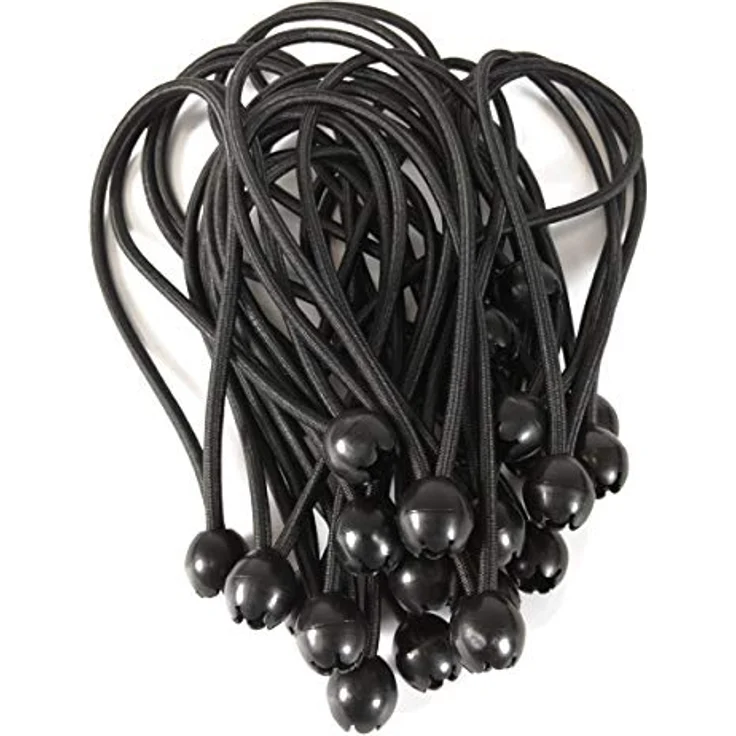 Dreamprint 25x Spanngummi mit Kugel 180 mm Schwarz Planenspanner, Expanderschlingen, Planenhalter, Planengummi, Gummispanner, Zeltgummi, Expander für Zelte, Planen, Pavillons – Bild 2