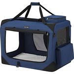 Feandrea Hundebox faltbar, Transportbox Hund, Größe XL, Hundetasche, Oxford-Gewebe, Netzstoff, atmungsaktiv, tragbar, transportabel, Metallrahmen, mit Griffen, Taschen, 81 x 58 x 58 cm, dunkelblau