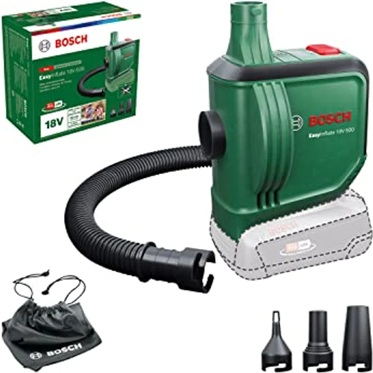 Bosch Home and Garden Bosch Home and Garden Bosch elektrische Luftpumpe/Luftpumpe für Luftmatratze EasyInflate 18V-500 (ohne Akku; 18 Volt System; zum Aufblasen und Entleeren; im Karton) – Bild 1