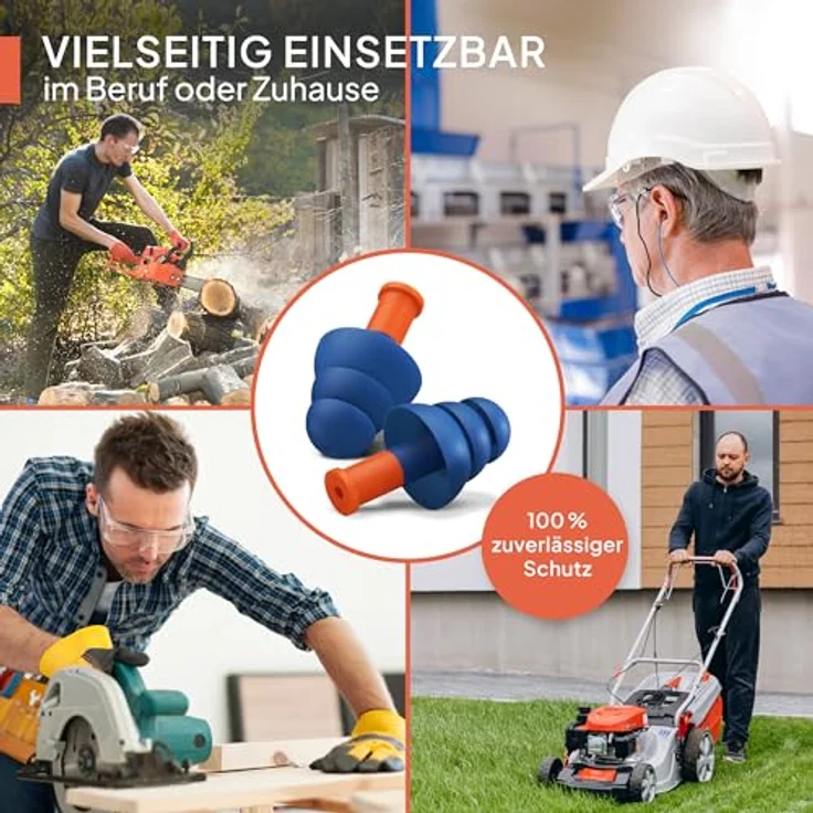 Senner Gehörschutzstöpsel WorkPro Strong, Premium Ohrstöpsel mit SNR 34 dB, 3 extra Paaren und Nylonschnur für Arbeitsplatzsicherheit – Bild 3