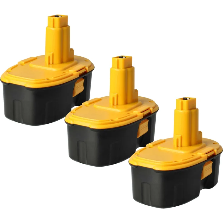 vhbw 3x Akku für Dewalt DC330, DC213KB, DC212N, 4000 mAh, NiMH, 18 V, schwarz/gelb