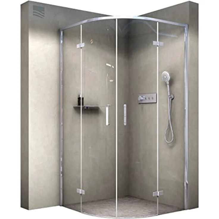 NEXTREND Duschkabine EX406A, Viertelkreis mit Drehtür aus 6 mm Nano ESG-Sicherheitsglas, wählbare Größe 80x80cm oder 90x90cm – Bild 1