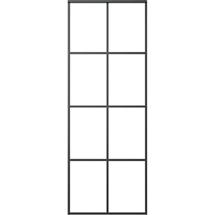 vidaXL Schiebetür mit Beschlag 76x205 cm ESG-Glas & Aluminium – Bild 5