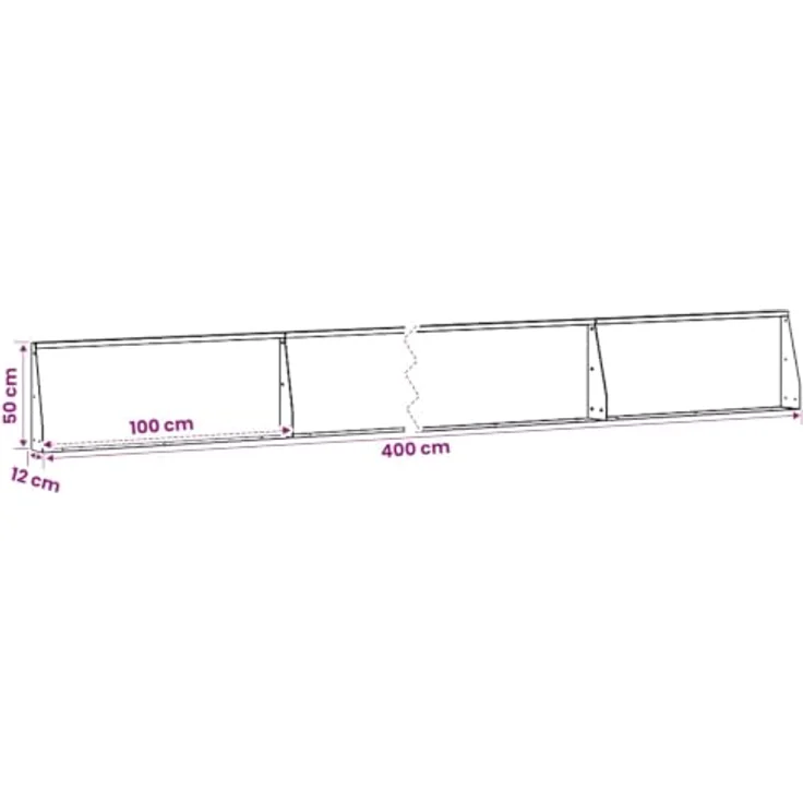 vidaXL Beetumrandung Stützmauer, 4 Stück, 100 x 12 x 50 cm, wetterfester Stahl, modular, Weiß – Bild 2