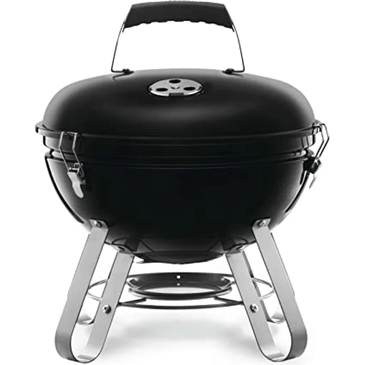 Napoleon Holzkohle-Kugelgrill NK14 Kettle, mobiler 14-Zoll Grill in Schwarz mit porzellanisierter Oberfläche – Bild 1
