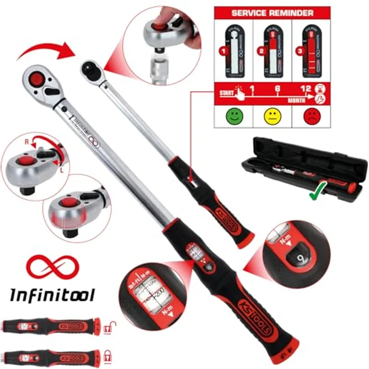 KS Tools INFINITOOL Ratschen-Drehmomentschlüssel, 3/8", 10-50 Nm – Bild 2