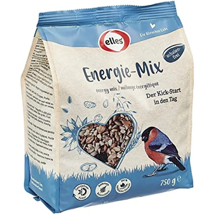 Elles Energie-Mix 750g für Wildvögel I 100% Natürlich I Ambrosia-kontrolliert, Ganzjährig & Flexibel | Optimaler Energie-Boost mit 17.6% Protein | Für Terrasse, Balkon & Garten