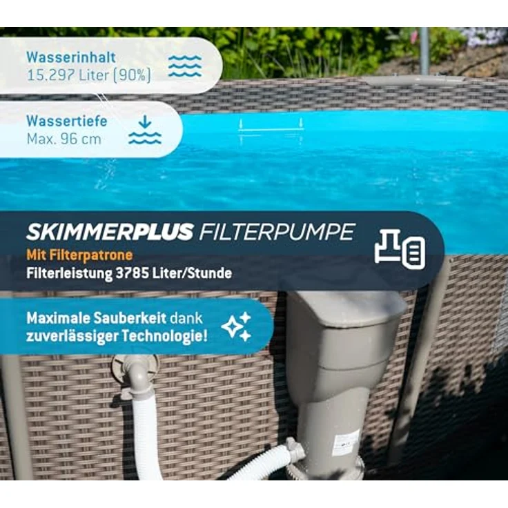 Summer Waves Rundpool Active Frame Swimmingpool'' ''Ø 457 x 106 cm, braun'''' – Bild 6