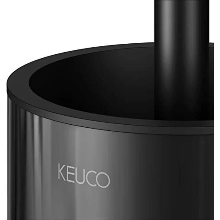 KEUCO Toilettenbürsten-Garnitur aus Metall, schwarz matt, Kunststoff-Einsatz, Wandmontage, WC-Bürste, Klobürste, Reva Black Selection – Bild 5