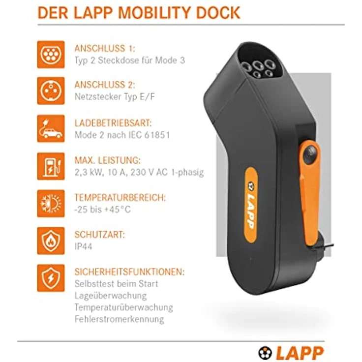Lapp Mobility Dock Mobile Ladestation (bis 2,3 kW) mit Ladesteckdose – Bild 3