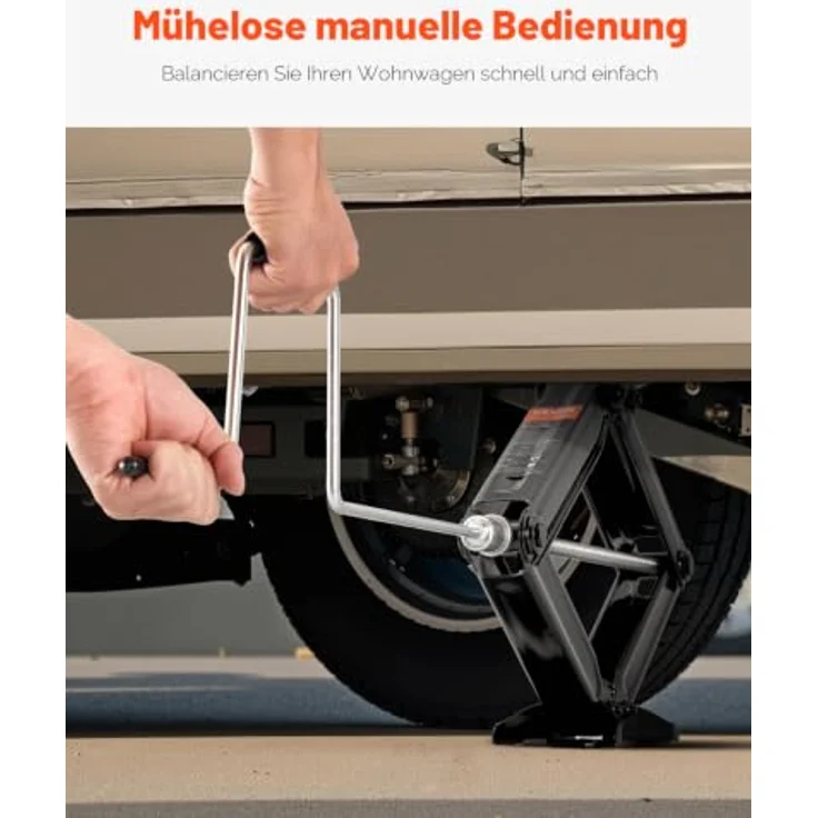 VEVOR RV Scherenwagenheber, Wagenheber mit Kurbelgriff, 4082 kg Tragfähigkeit, Hubbereich 103-595 mm, 4-teilig mit Wasserwaage und Stabilitätsmerkmalen – Bild 6