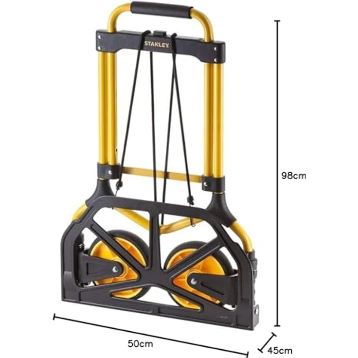 Stanley Klappbarer Stahlwagen SXWT-FT580-SP, Sackkarre bis 70 kg, Schwarz/Gelb, faltbar, mit Softgripgriffen – Bild 6